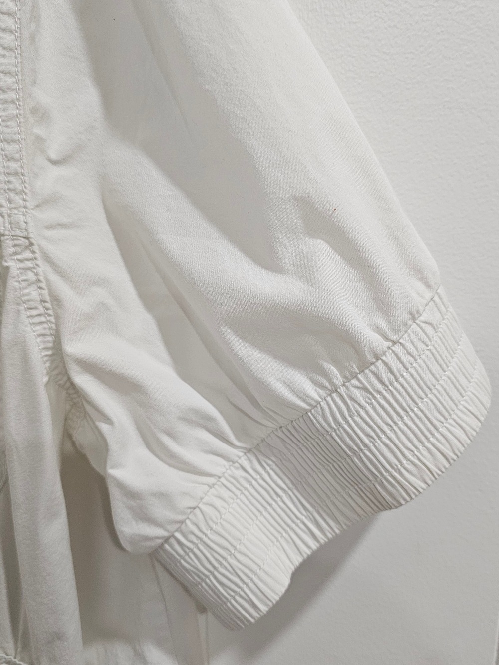 MXM White Utility Jacket Size 16 Short Sleeve Zip Front Cargo Minimalist Y2K - Picture 5 of 12